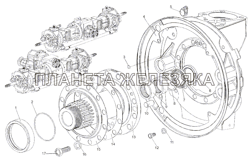 Установка цапфы передних мостов МЗКТ-79011