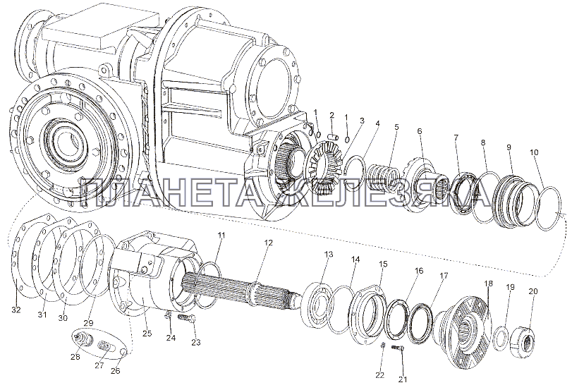 Редукторы 652712-2322010, 7402-2322010 МЗКТ-7402