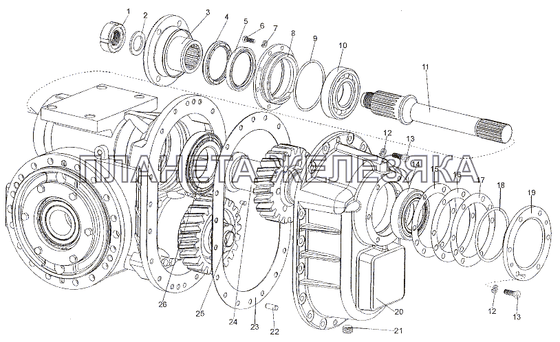 Редукторы 6527-2402010, 7402-2402010 МЗКТ-7402