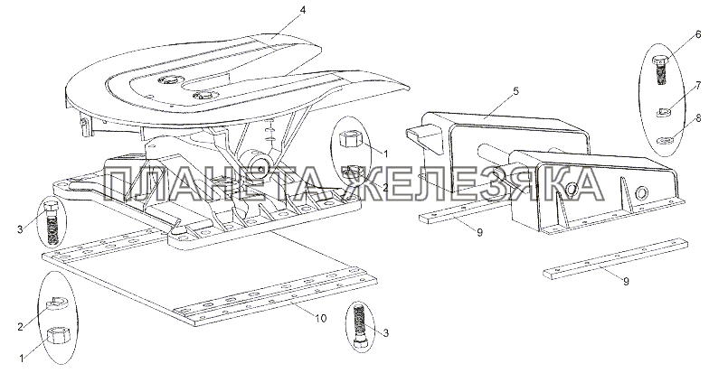 Установка седельного устройства МЗКТ-7401