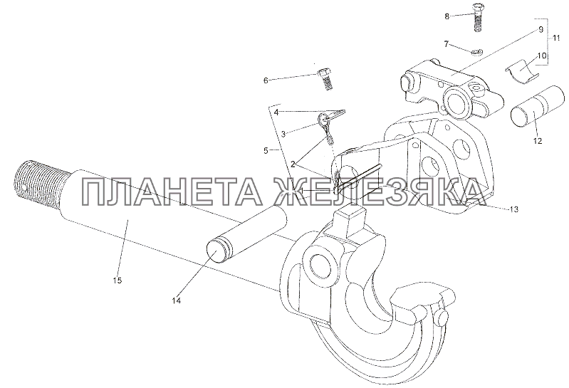 Крюк буксирный 535-2805012 МЗКТ-6527