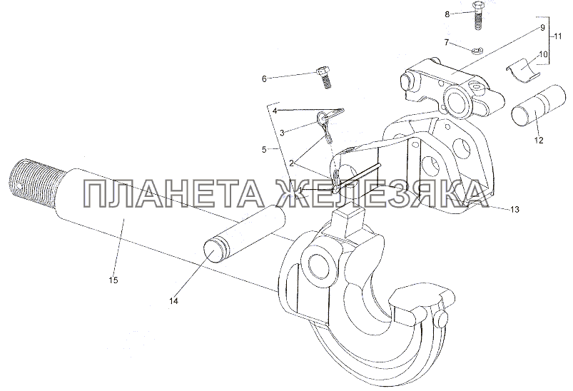 Крюк буксирный 7911-2806012 МЗКТ-7401