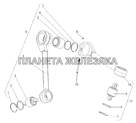 Рычаг 6527-2919100 МЗКТ-79011