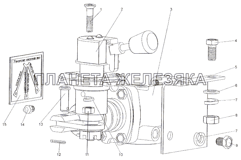 Установка крана накачки шин МЗКТ-7401