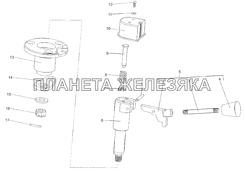 Привод крана 543-4222110-B МЗКТ-6527