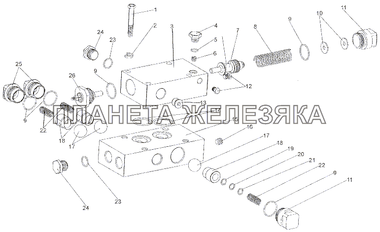 Блок клапанов 6923-3420010-10 МЗКТ-7401