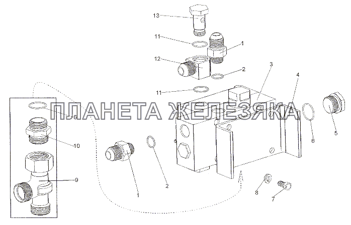 Установка блока клапанов МЗКТ-7402