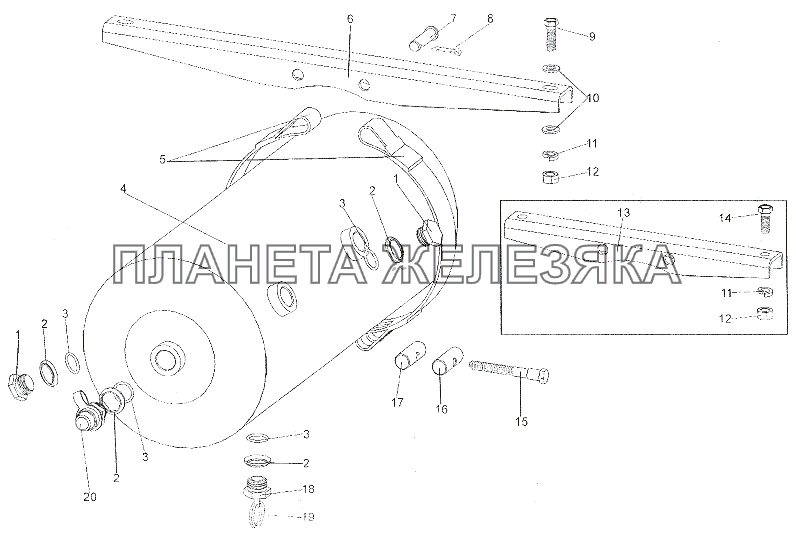 Установка воздушного баллона потребителей МЗКТ-6527