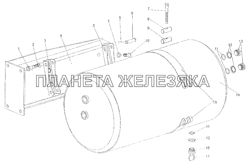 Установка ресивера переднего контура МЗКТ-7401