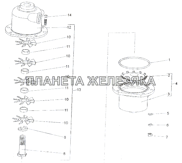 Влагомаслоотделитель 6525-3536110 МЗКТ-6527