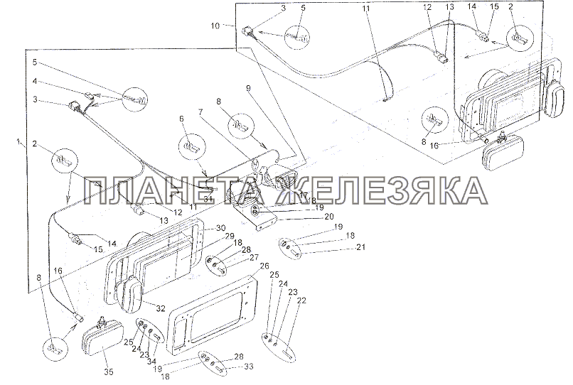 Установка головного освещения МЗКТ-6527