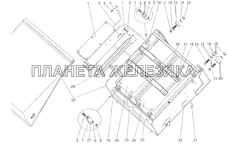 Установка аккумуляторных батареи и контейнера МЗКТ-7402