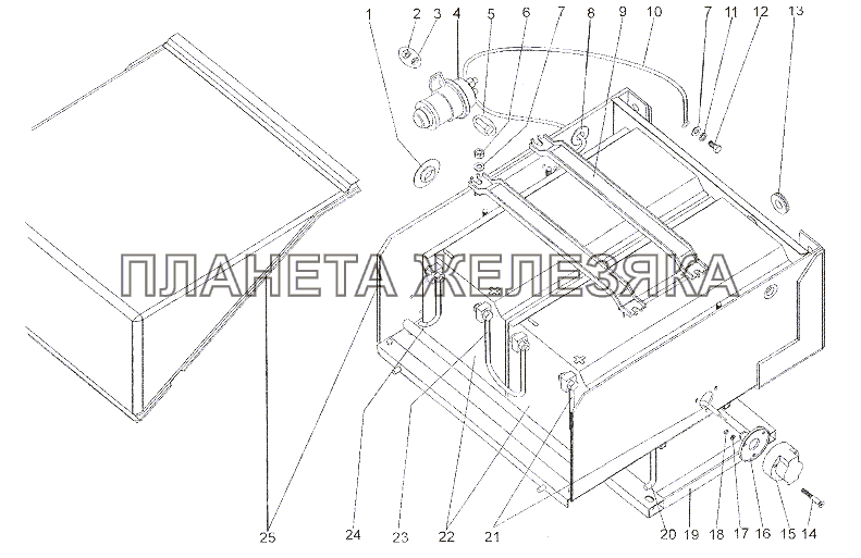 Установка аккумуляторных батарей и контейнера МЗКТ-79011