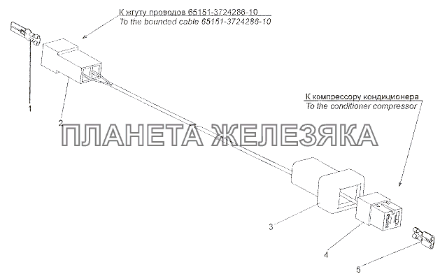 Жгут проводов №2 кондиционера 65151-3724291 МЗКТ-7401