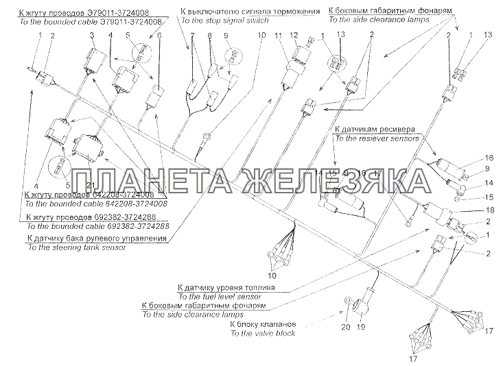 Жгут проводов Э79011-3724580 МЗКТ-6527