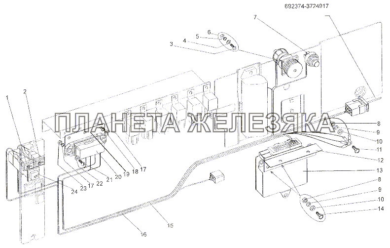 Установка электрооборудования АБС в кабине МЗКТ-7402