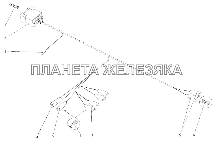 Жгут проводов питания АБС полуприцепа 692374-3724905 МЗКТ-7402