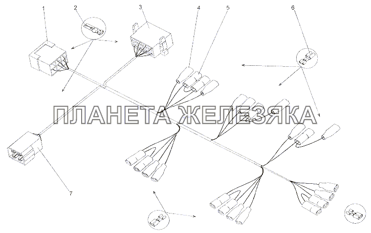 Жгут проводов 6527-3724017, Э79011-3724017 МЗКТ-7401