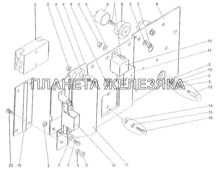 Панель блоков предохранителей и реле 79092-3722014 МЗКТ-79011