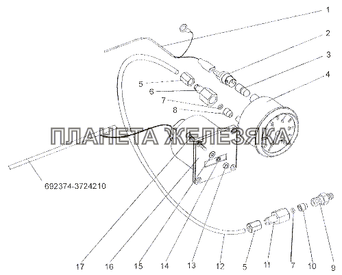 Установка манометра и счетчика времени наработки МЗКТ-7402