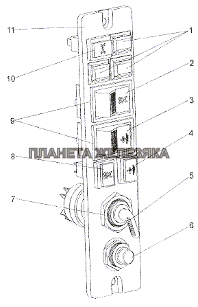 Панель переключателей 7402-3800015, Э7402-3800015-10 МЗКТ-7401