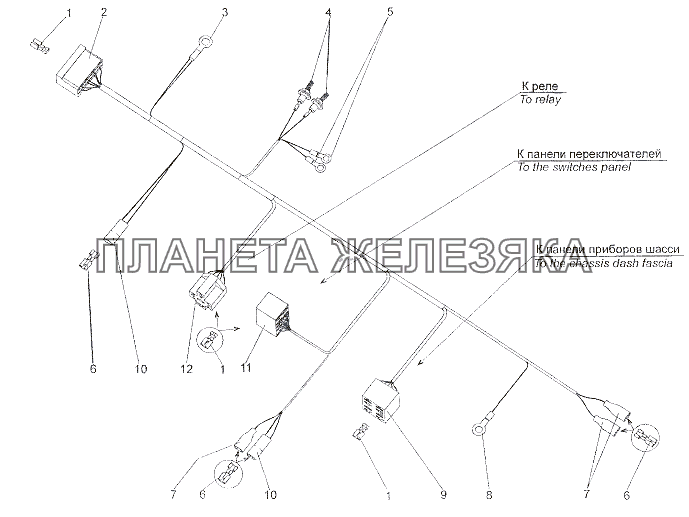 Жгут проводов 7402-3724200, Э7402-3724200-10 МЗКТ-7402