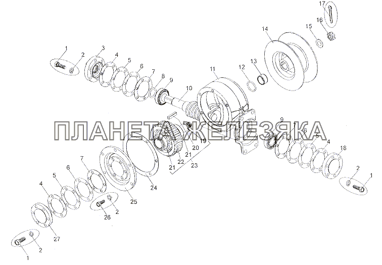 Редуктор подъемника 5247Б-3925220-А2 МЗКТ-7402