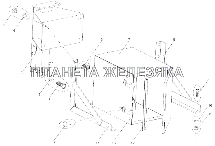 Установка инструментального ящика МЗКТ-6527