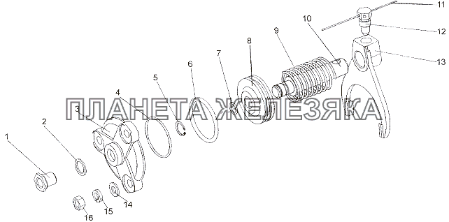 Детали включения коробки отбора мощности МЗКТ-7401