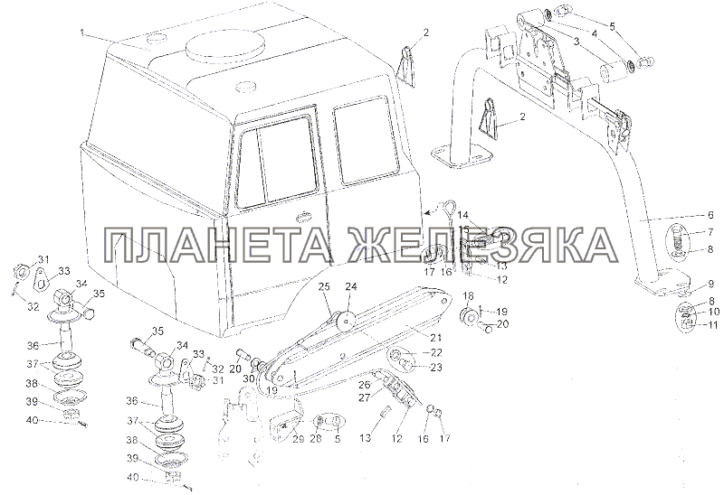 Установка кабины МЗКТ-7401