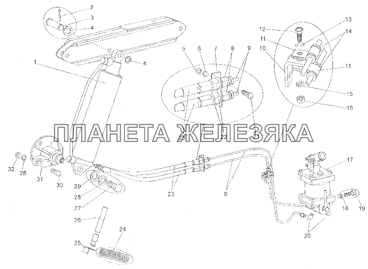 Механизм подъёма кабины МЗКТ-7402