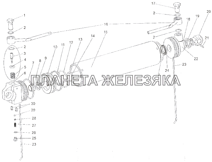 Цилиндр гидравлический 79092-5003010-10 МЗКТ-79011