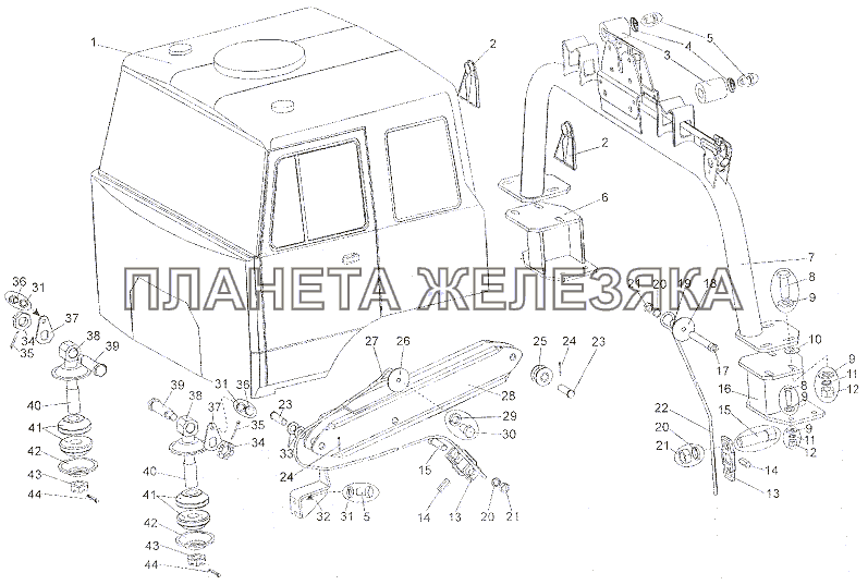 Установка кабины МЗКТ-79011