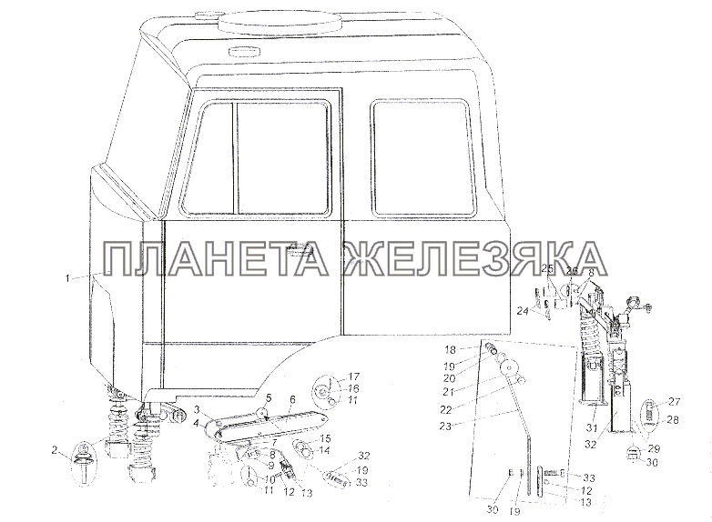 Установка кабины МЗКТ-79011