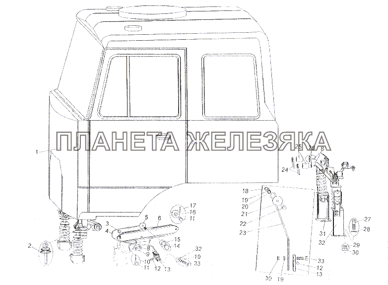 Установка кабины МЗКТ-6527