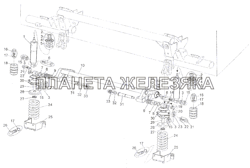 Подрессоривание кабины переднее МЗКТ-7402