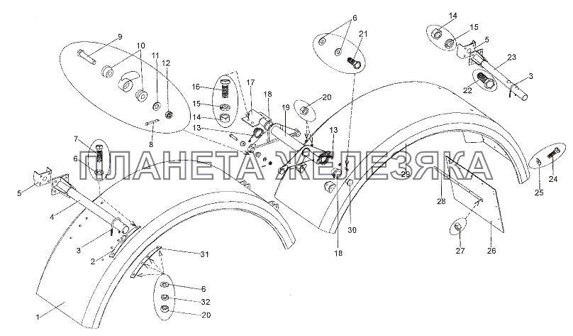 Установка задних крыльев МЗКТ-6527