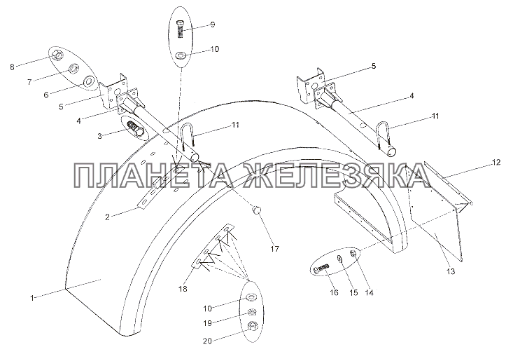 Установка крыльев МЗКТ-7402