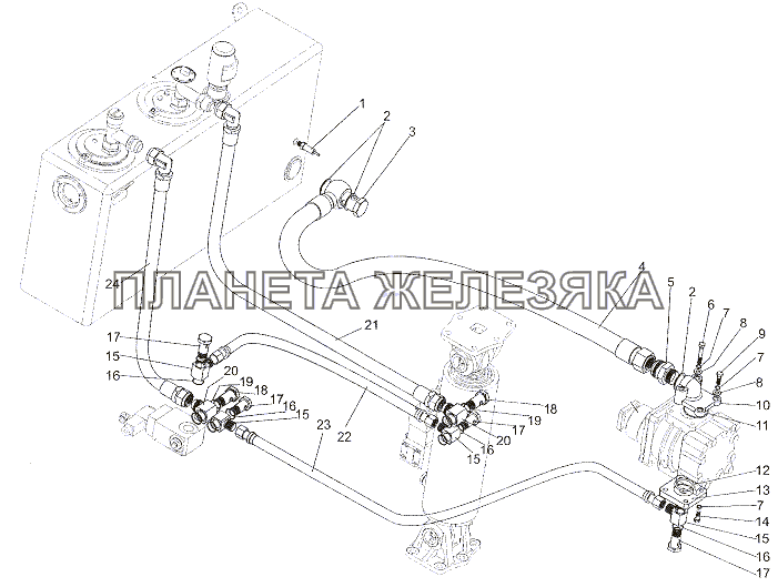 Установка трубопроводов МЗКТ-6527