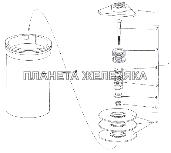 Фильтр с клапаном 7930-1910024 МЗКТ-7401