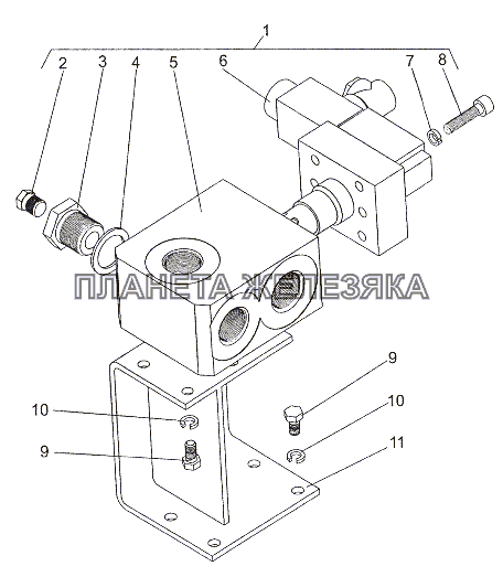 Установка коробки клапанной МЗКТ-79011