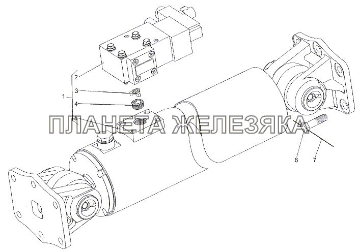 Установка гидроцилиндра МЗКТ-79011