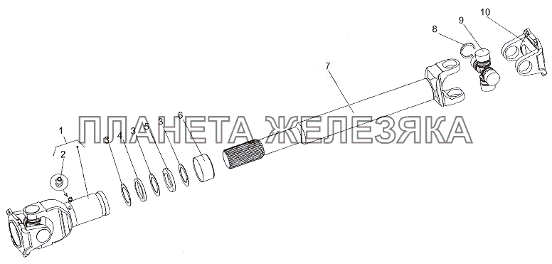 Вал карданный 75165-8605010 МЗКТ-7401