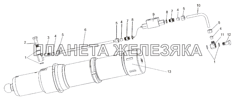 Гидроцилиндр опорный 79011-2743010, 79011-2743011 МЗКТ-79011