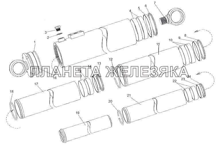 Гидроцилиндр 6527-8603010-01 МЗКТ-7401