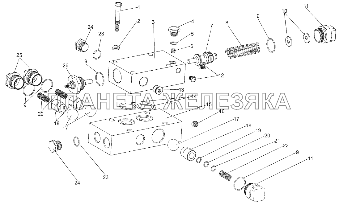 Блок клапанов 700600-3420010 МЗКТ-700600-011