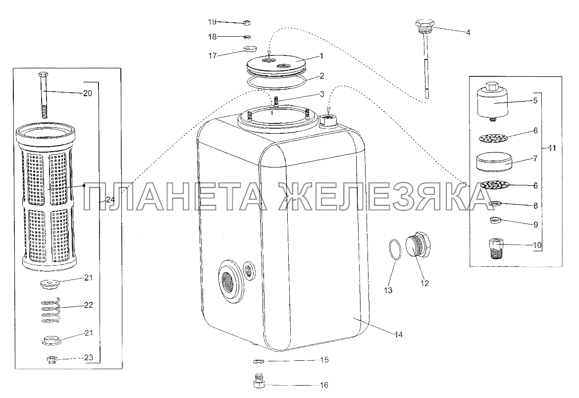 Бак масляный 692371-3410010 МЗКТ-700600-011