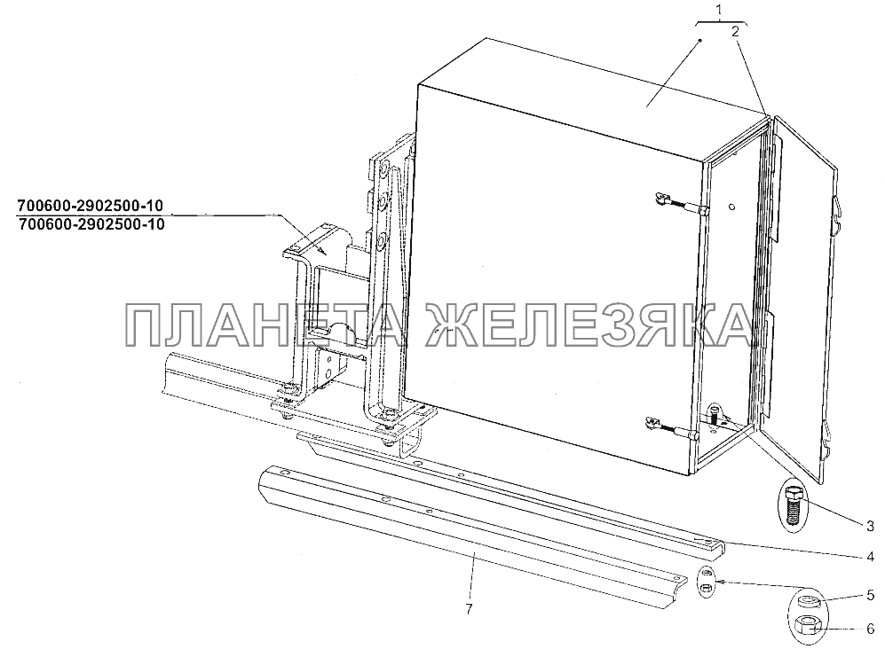 Установка инструментального ящика МЗКТ-700600-011 Установка инструментального ящика МЗКТ-700600-011