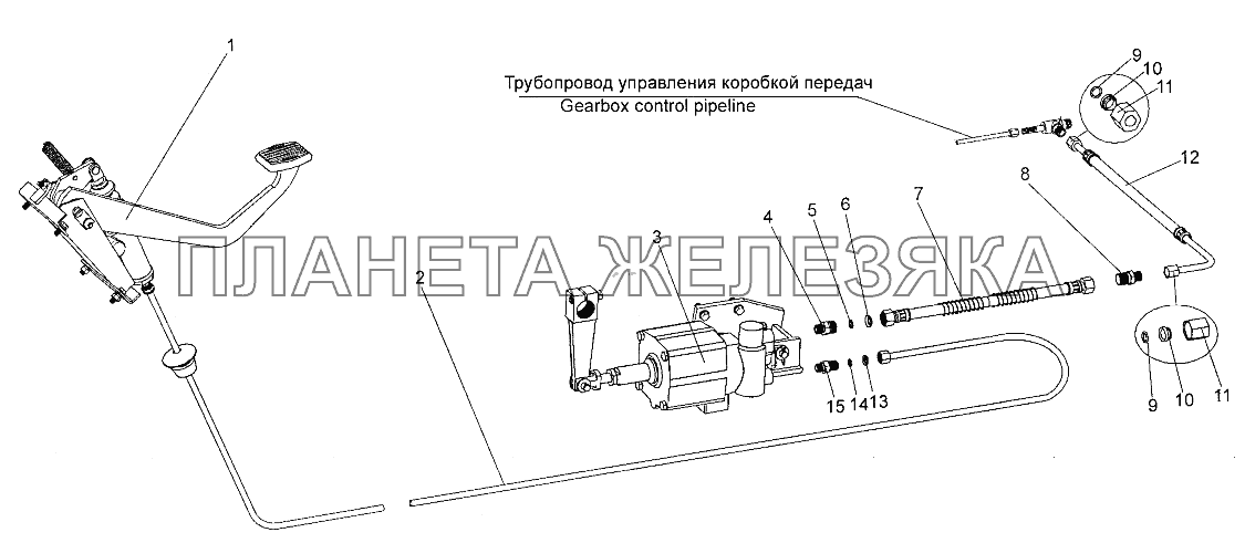 Установка привода управления сцеплением МЗКТ-700600-011