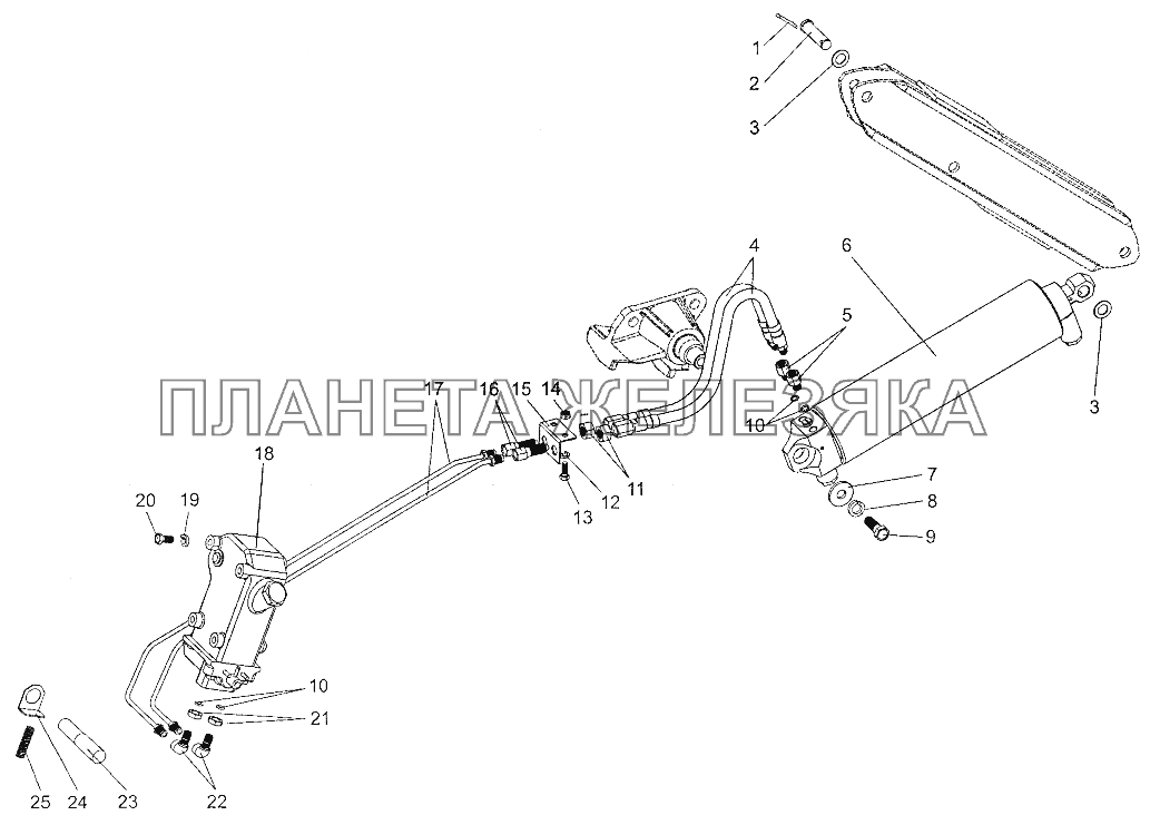 Механизм подъёма кабины МЗКТ-700600-011